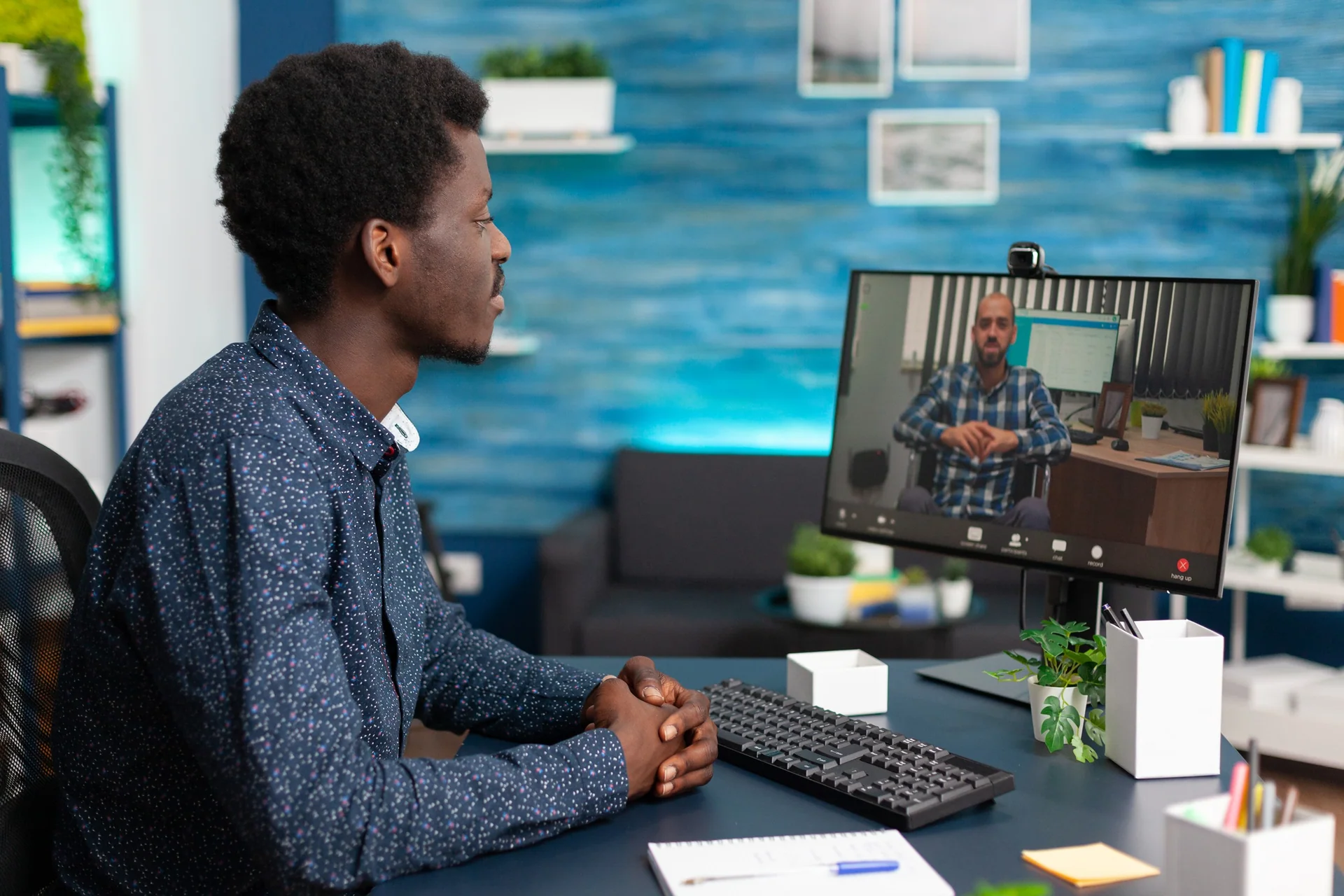 Learner taking part in a live online training session